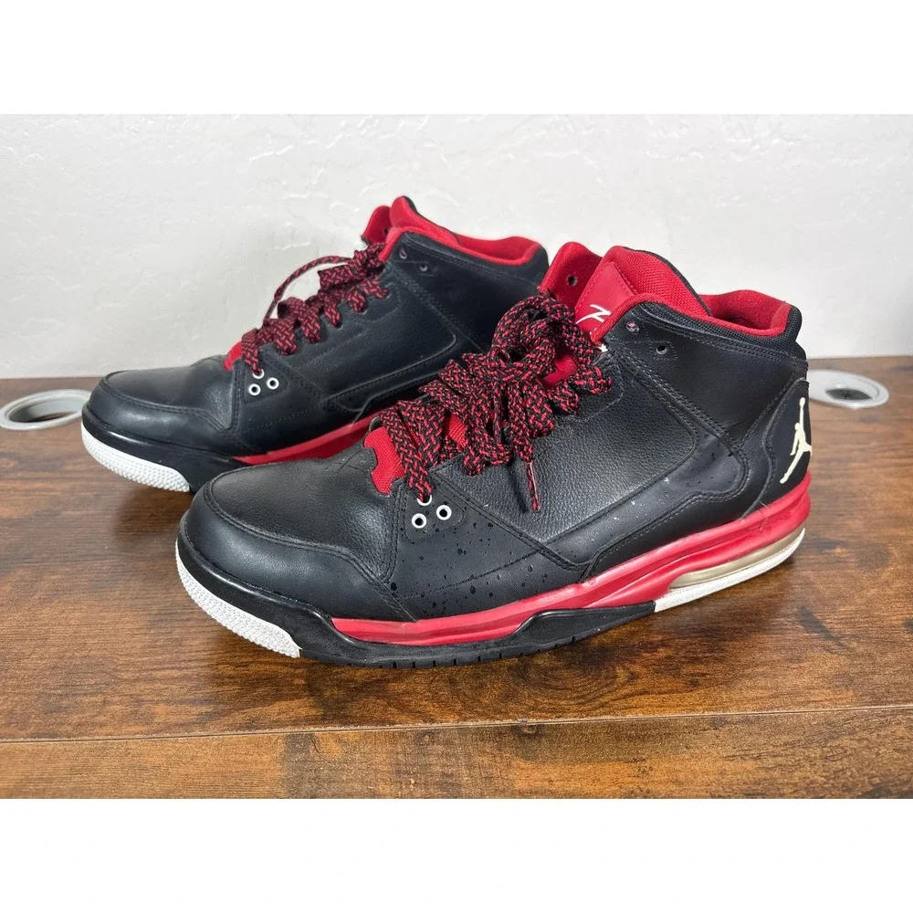 Jordan Flight Origin Mens 11 Black Gym Red White Mid Sneakers 599593-001